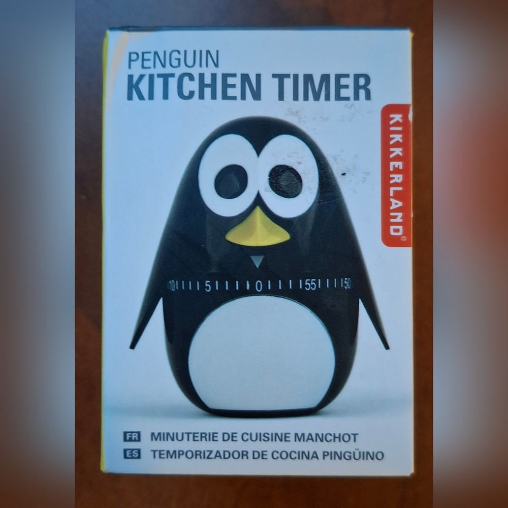 Kikkerland Kitchen Timer Penguin KT18 Mechanical 60 Minutes
